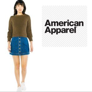 American Apparel Jeans blue button front skirt